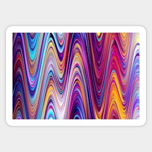 Waves of Pink, Blue, and Gold Sticker